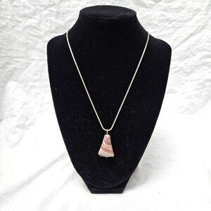 Natural Stone and Silver Necklace